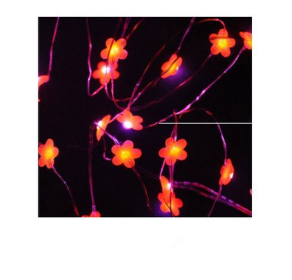 La ficelle menée micro de la conception 20 rouges de fleur allume à piles pour la noce