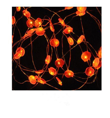 Double - conception orange menée à piles de lanterne de potiron de lumières de ficelle de plate-forme