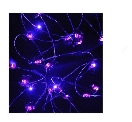 La lumière de nuit de capteur de 20 LED, ficelle pourpre de papillon s'allume pour épouser/jardin