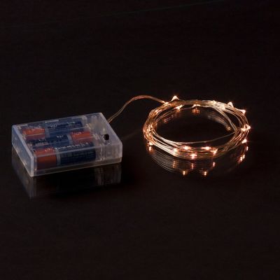 Ficelle blanche chaude d'intérieur/extérieure du micro LED s'allume avec 7 pieds de fil argenté
